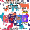 🎈🐱 Combo Fiesta 4x1: Tarjetas de Cumpleaños con Perritos y Gatitos Famosos🎉🐶